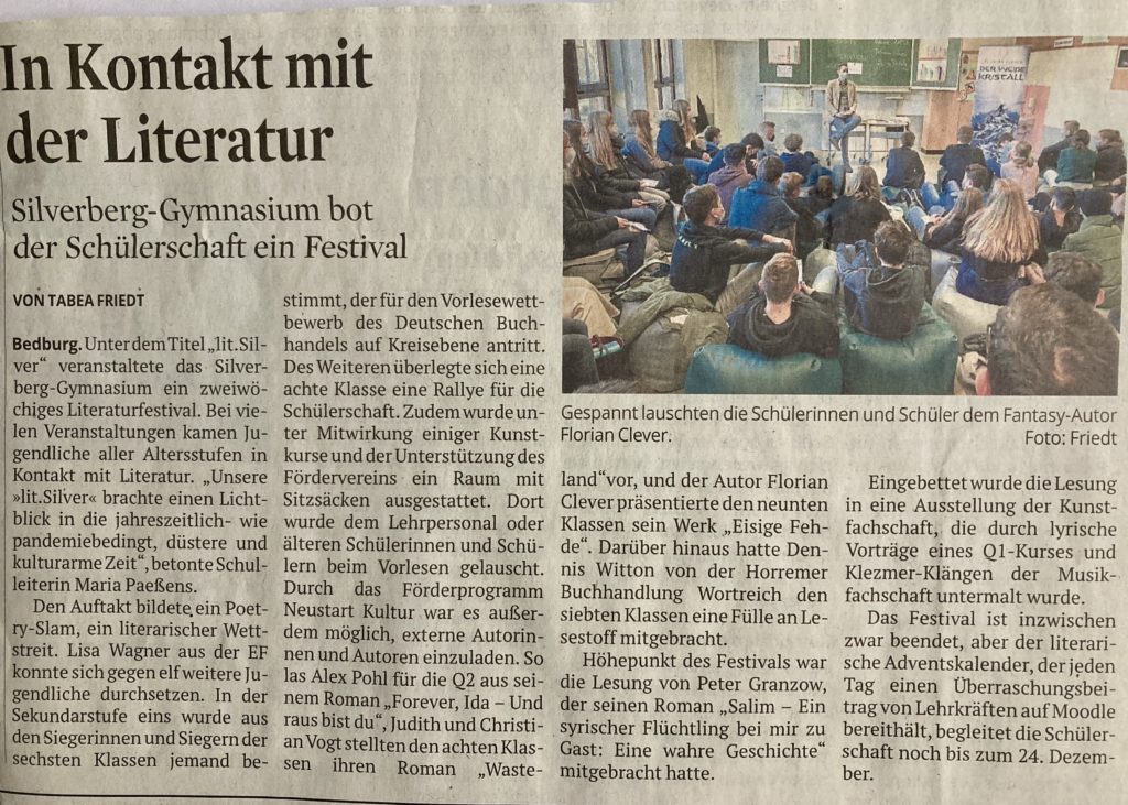 In Kontakt mit der Literatur, KStA, 17.12.2021